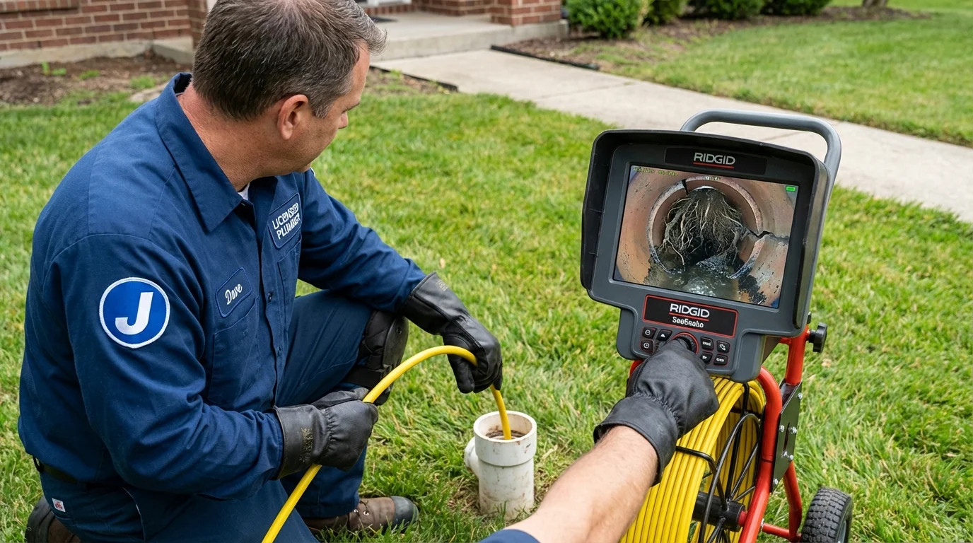 Sewer camera inspection being performed by Johns Plumbing LLC in Buffalo